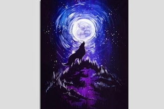 Paint Nite: Wolf Howling At The Moon
